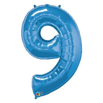 34 inch-es Number 9 Sapphire Blue - Zafírkék Számos Fólia Lufi