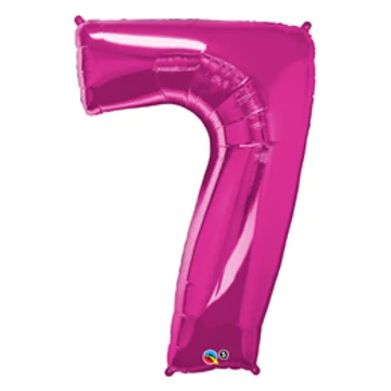 34 inch-es Number 7 Magenta - Rózsaszín Számos Fólia Lufi
