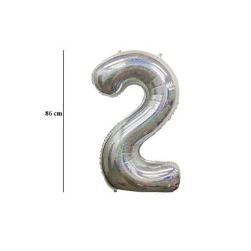 34 inch-es 2 Csillogó Ezüst - Laser Silver Számos Super Shape Fólia Lufi