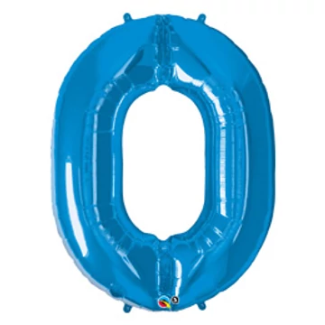 34 inch-es Number 0 Sapphire Blue - Zafírkék Számos Fólia Lufi