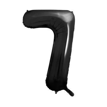 Fekete 7. szám fólia lufi, 86 cm