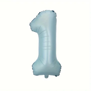 Világoskék 1. szám fólia lufi, 81 cm