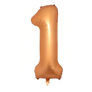 Narancssárga 1. szám fólia lufi, 86 cm