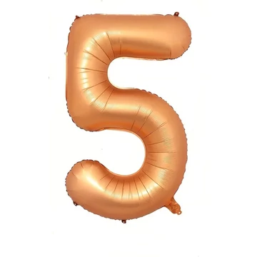 Narancssárga 5. szám fólia lufi, 86 cm