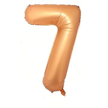 Narancssárga 7. szám fólia lufi, 86 cm