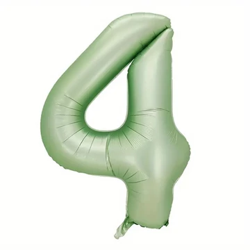 Oliva zöld 4. szám fólia lufi, 86 cm