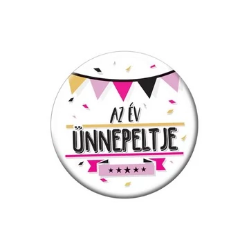 Az Év Ünnepeltje Rózsaszín Parti Kitűző - 5,5 cm