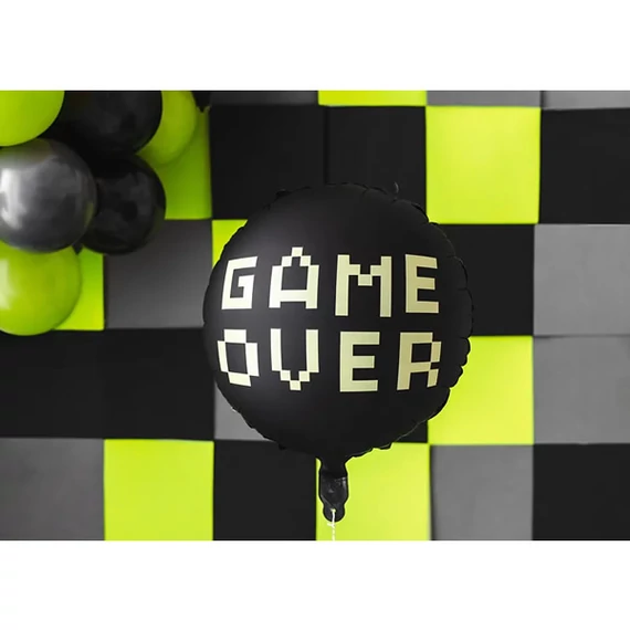 Game over fólia lufi 45 cm, fekete