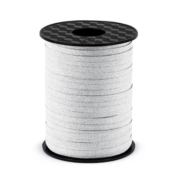 Lufi kötöző szalag 5 mm - glitteres ezüst - 10 méter/csomag