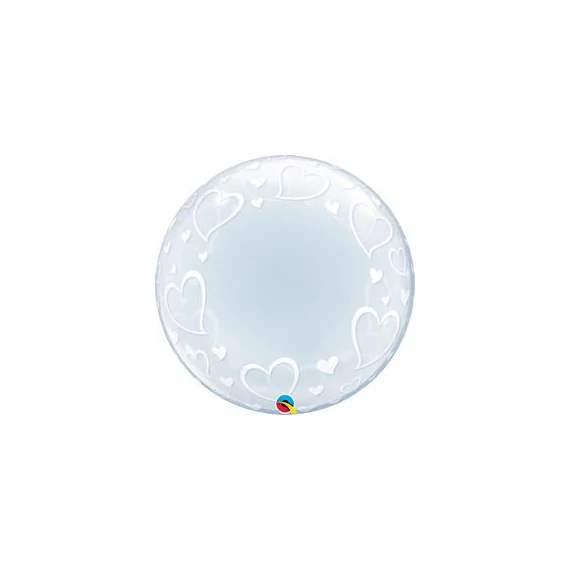 24 inch-es Stylish Hearts Szives Deco Bubble Lufi