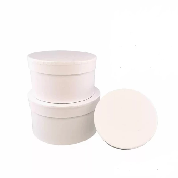 Papírdoboz kerek - 15 cm átmérő - Fehér