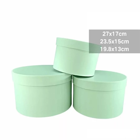 Papírdoboz kerek - 19,8 cm átmérő - Halvány Zöld