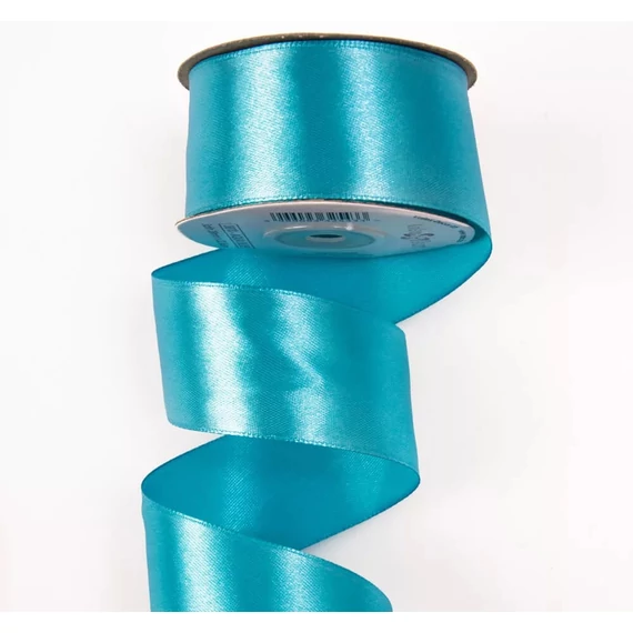 Szatén szalag - 38 mm - Aqua Kék