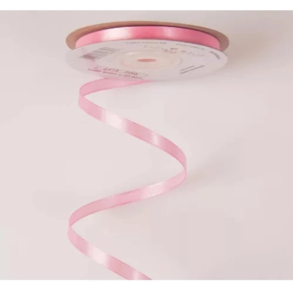 Szatén szalag 6 mm - Rózsaszín