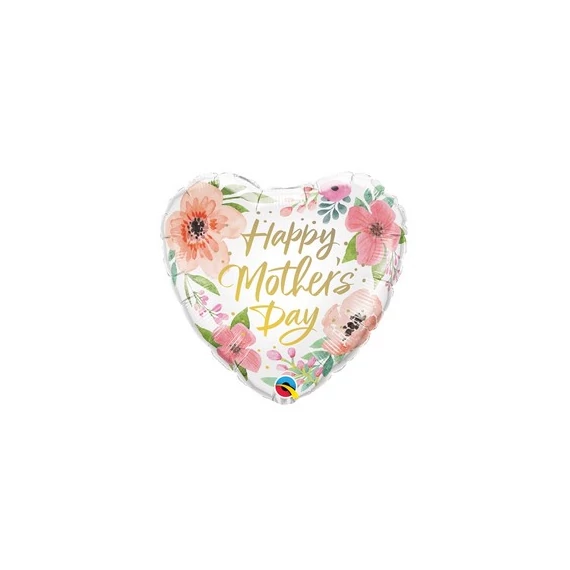 18 inch-es Mother's Day Pink Floral Anyák Napi Szív Fólia Lufi
