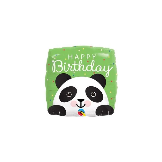 18 inch-es Mosolygó Panda Happy Birthday Szülinapi Fólia Lufi