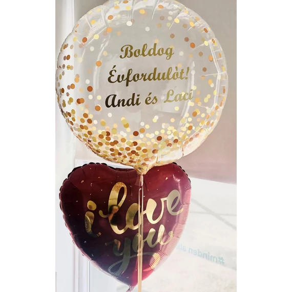 24 inch-es Arany Konfetti Pöttyös Mintás Deco Bubble