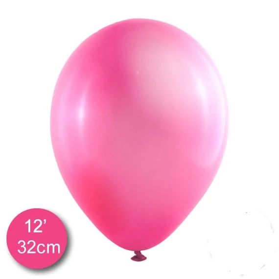 12 inch-es latex lufi - Metál pink (10 db/csomag)