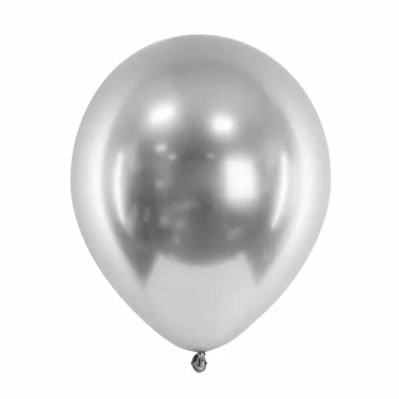 12 inch-es latex lufi - Króm ezüst (10 db/csomag)