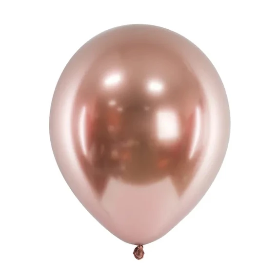 12 inch-es latex lufi - Króm rose gold (10 db/csomag)