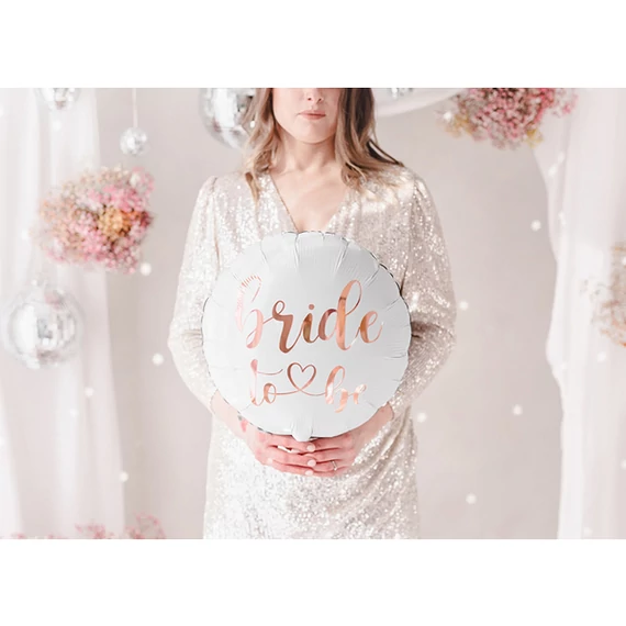 Bride To Be fehér fólia lufi - 35 cm