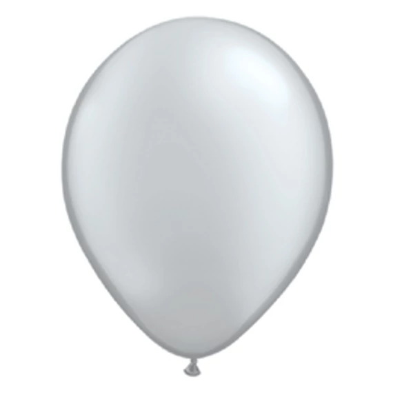 11 inch-es Metallic Silver Kerek Lufi (10 db/csomag)