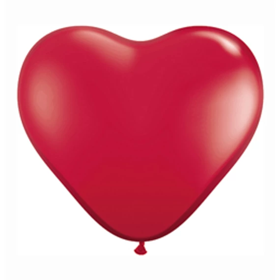11 inch-es Ruby Red (Jewel) Szív Latex Lufi (5 db/csomag)