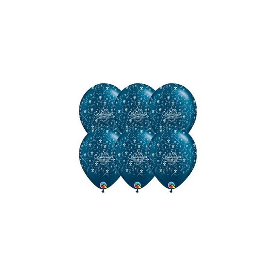 Sok Boldogságot Pearl Midnight Blue Lufi (5 db/csomag)