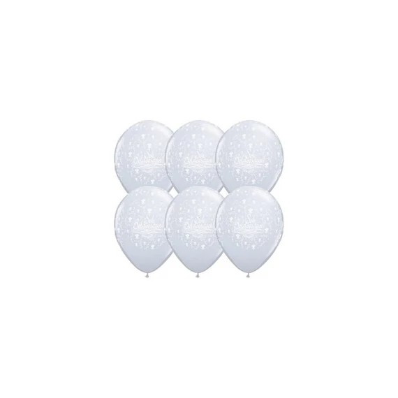 11 inch-es Sok Boldogságot Diamond Clear Esküvői Lufi (5 db/csomag)