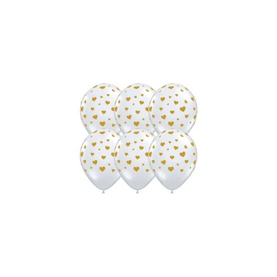 11 inch-es Random Hearts-a-Rnd DMC Gold Lufi (5 db/csomag)