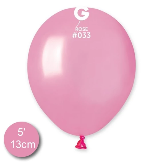 5 inch-es latex lufi - Metál pink (20 db/csomag)
