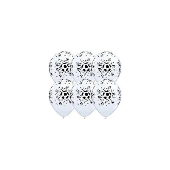 11 inch-es Soccer Balls White - Focilabdás Lufi (6 db/csomag)