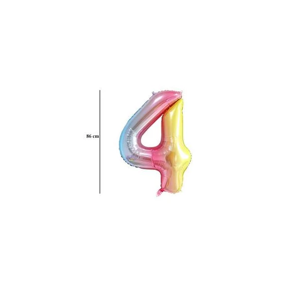 34 inch-es 4 Rainbow Számos Super Shape Fólia Lufi