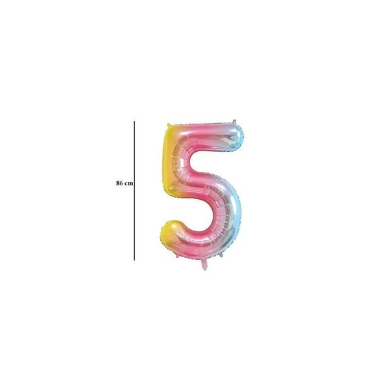 34 inch-es 5 Rainbow Számos Super Shape Fólia Lufi