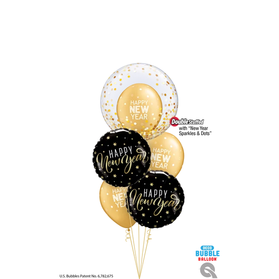 "Golden New Year" szilveszteri lufi csokor