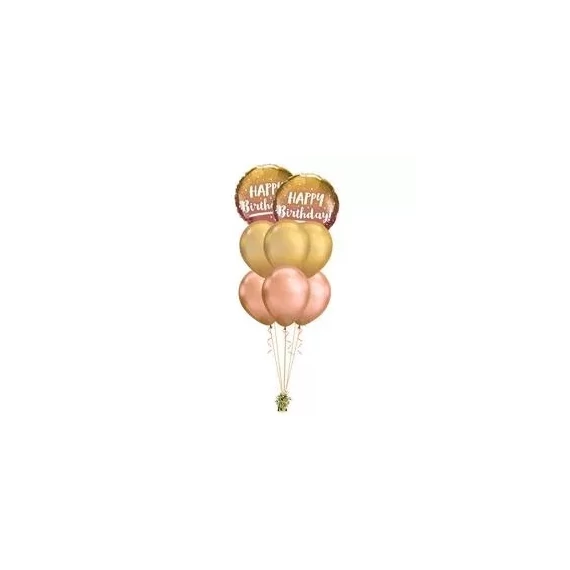 'Gold & Rose Gold Birthday' szülinapi lufi csokor