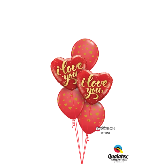 "I love you" Gold Hearts luficsokor
