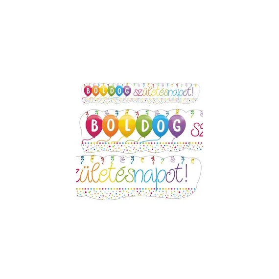 Boldog Szülinapot! Streamers Parti Banner - 148 cm x 27 cm