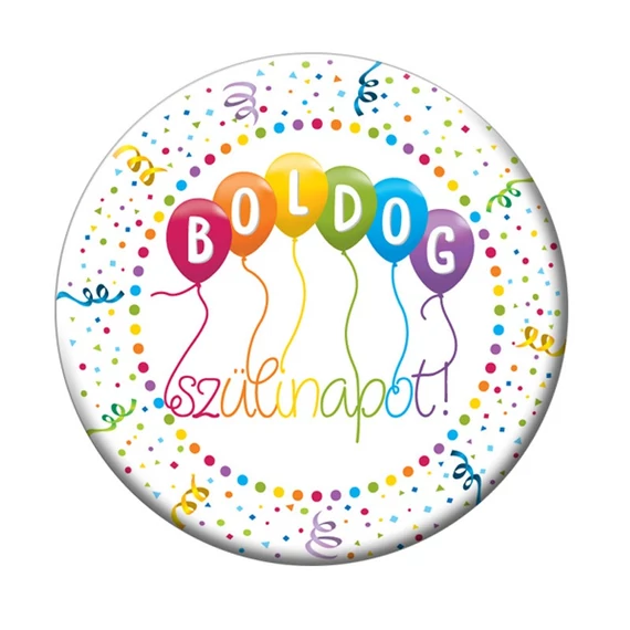 Boldog Szülinapot! Streamer Parti Kitűző - 5,5 cm