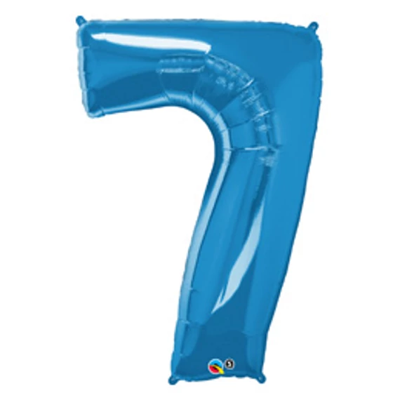34 inch-es Number 7 Sapphire Blue - Zafírkék Számos Fólia Lufi
