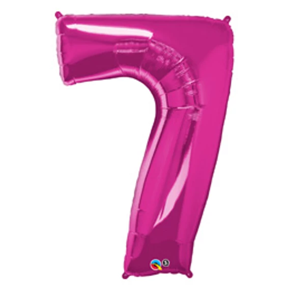34 inch-es Number 7 Magenta - Rózsaszín Számos Fólia Lufi