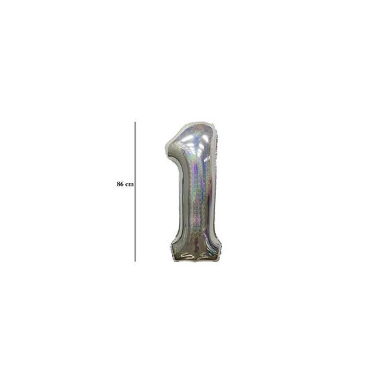 34 inch-es 1 Csillogó Ezüst - Laser Silver Számos Super Shape Fólia Lufi