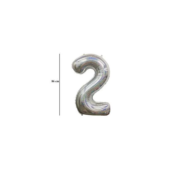34 inch-es 2 Csillogó Ezüst - Laser Silver Számos Super Shape Fólia Lufi