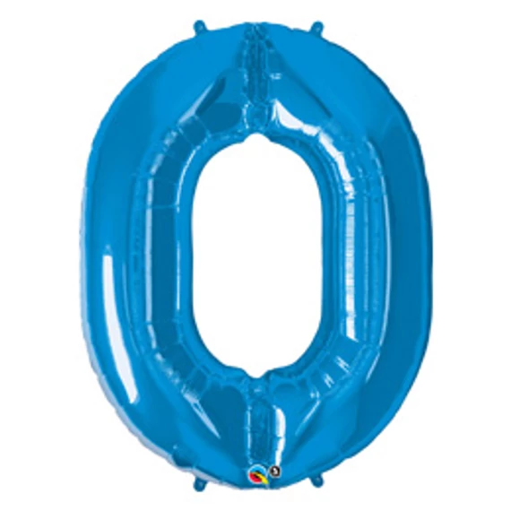34 inch-es Number 0 Sapphire Blue - Zafírkék Számos Fólia Lufi