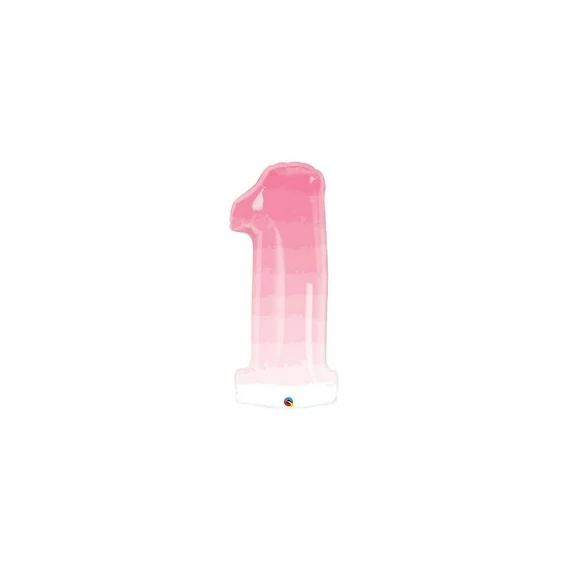 34 inch-es Number 1 Rózsaszín Ombre Mintás Fólia Lufi