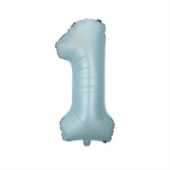 Világoskék 1. szám fólia lufi, 81 cm