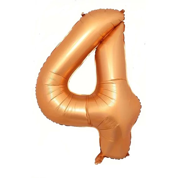 Narancssárga 4. szám fólia lufi, 86 cm