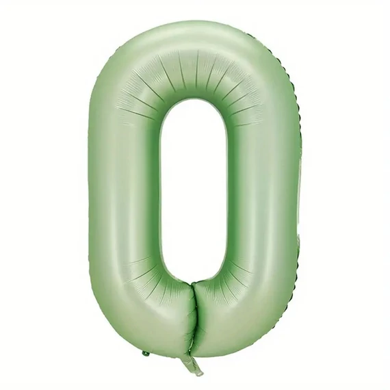 Oliva zöld 0. szám fólia lufi, 86 cm