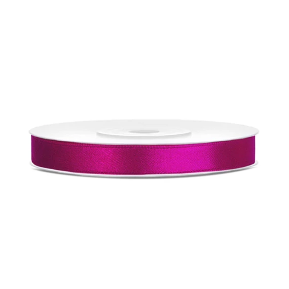 Dekor szaténszalag, fuchsia, 6mm