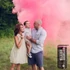Kép 2/5 - Babaváró partyhoz pink füstgyertya, pirotechnikai party kellék, 2 perces